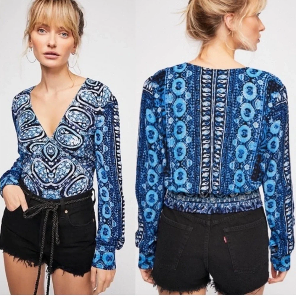 Free People Wild & Free Long Sleeve Blouse - NWOT!!women’s top tops crop cropped